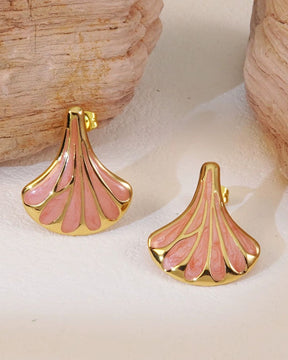 Shell Baby Pink Stud Earrings