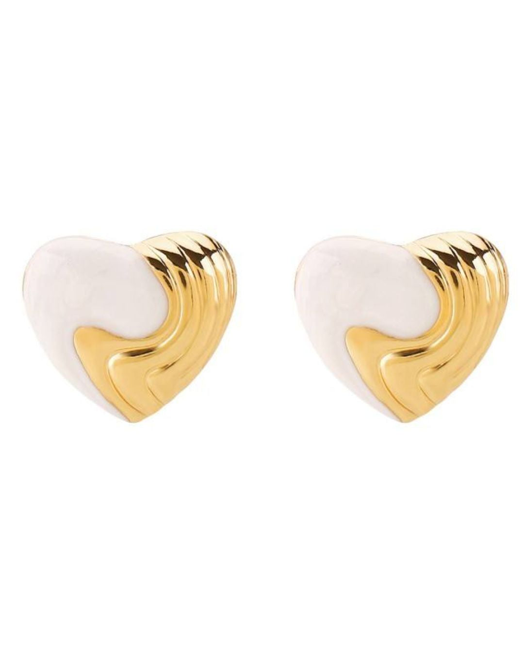 Candy White Heart Stud Earrings