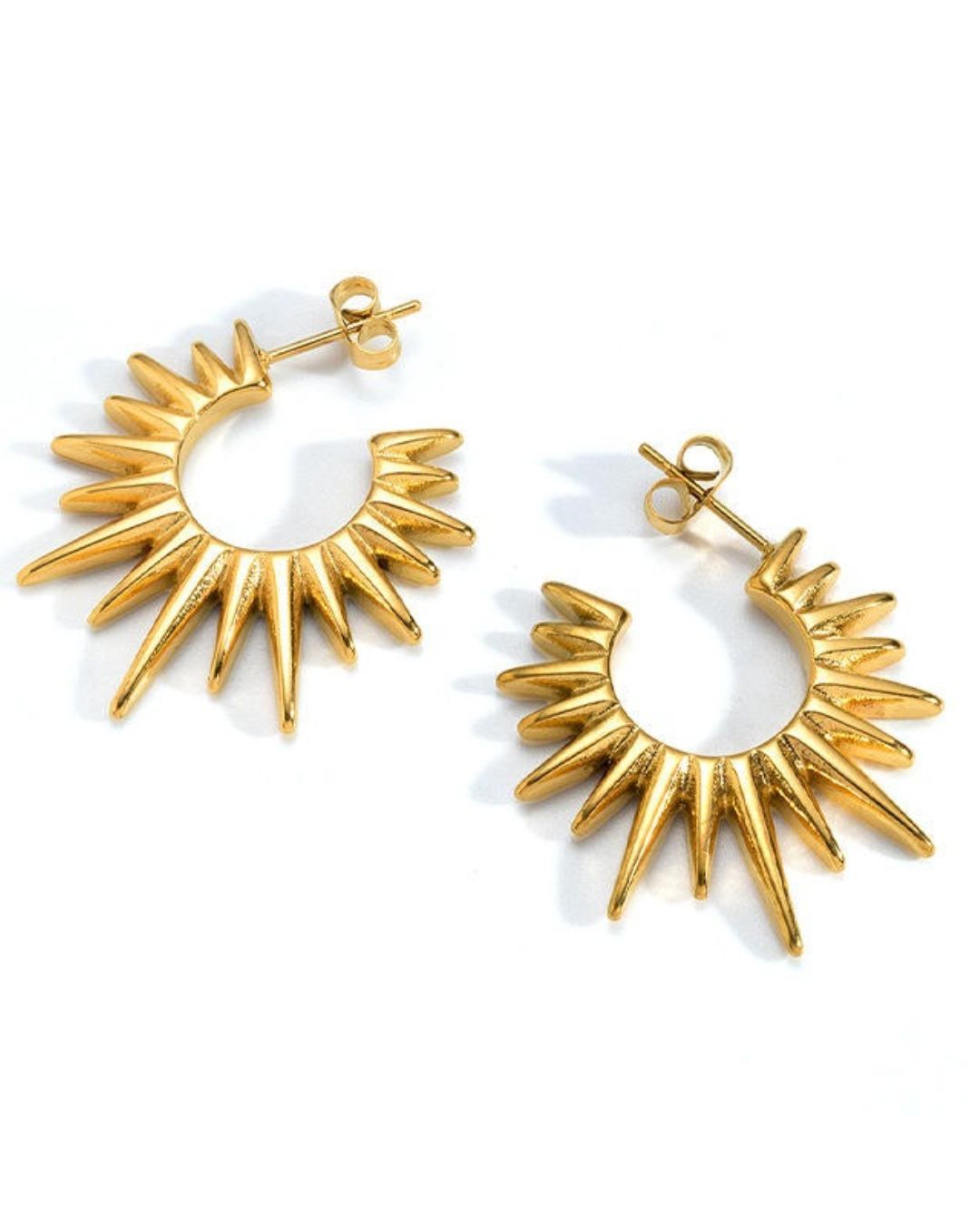 Spiked Golden Hoop Earrings