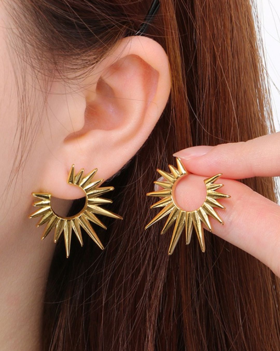 Spiked Golden Hoop Earrings
