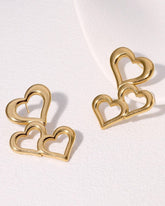 Heart Golden Stud Earrings