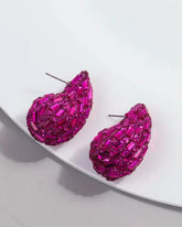 Bling Blogger Fuschia Pink Tear Drop Earrings