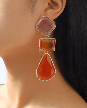 Maya Clear Crystal Multicolor Statement Earrings