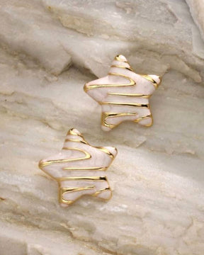 White Star Stud Earrings