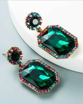 Emerald Green Sparkle Drop Earrings