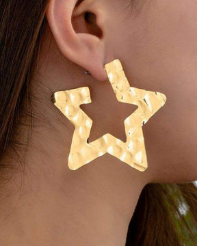 Structured Oversized Star Hoop Earrings