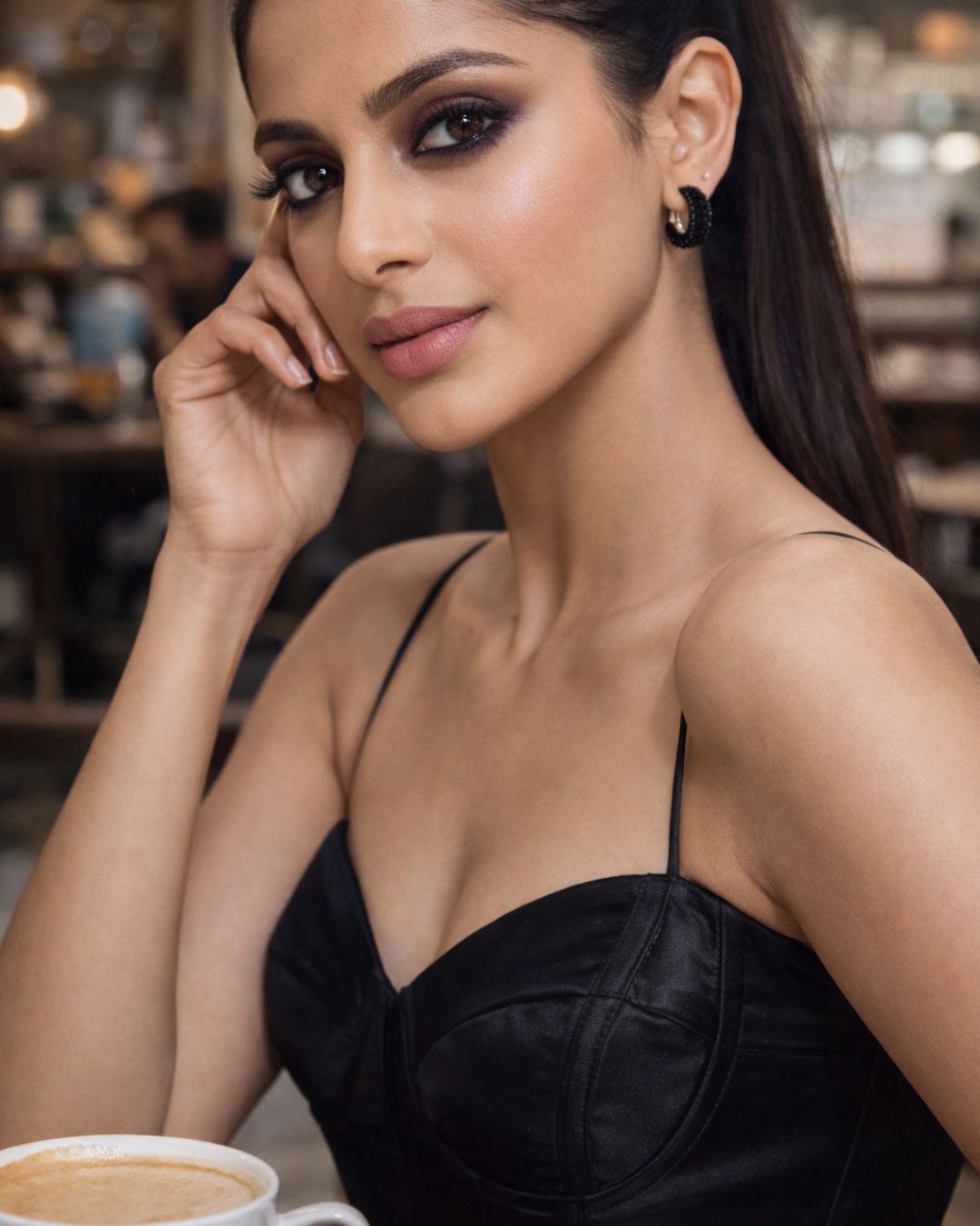 Bling Blogger Black Small Hoop Earrings