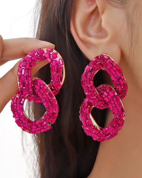 Bling Blogger Pink Entangled Statement Earrings