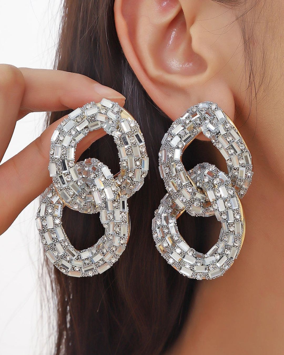 Bling Blogger Silver Entangled Statement Earrings