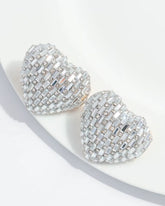 Bling Blogger Silver Heart Earrings - Small