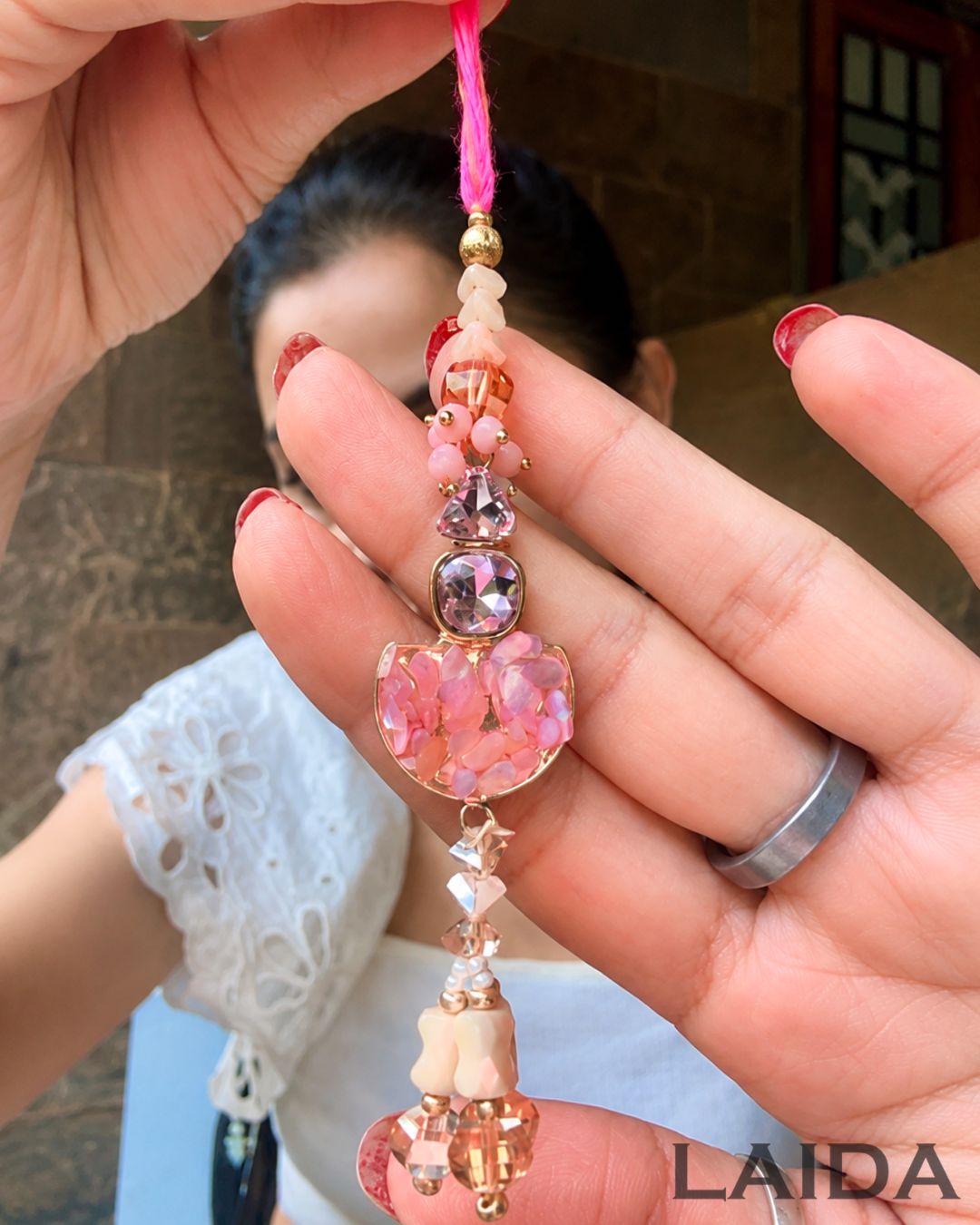 Handcrafted Pastel Resin Lumba Set - Rakhi