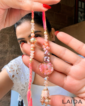 Handcrafted Pastel Resin Lumba Set - Rakhi