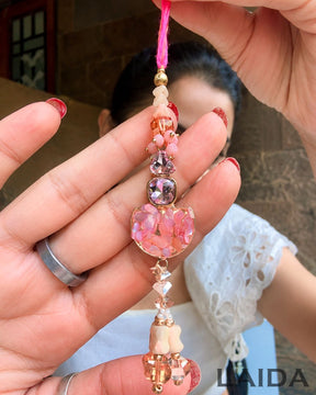 Handcrafted Pastel Resin Lumba Set - Rakhi