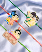 Set of 3 Rakhis - Bajrangi , Balkrishna And Chhota Bheem Krishna Rakhi