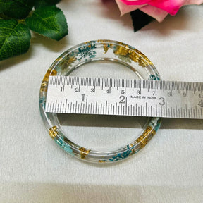 Blue Floral Clear Transparent Bangles