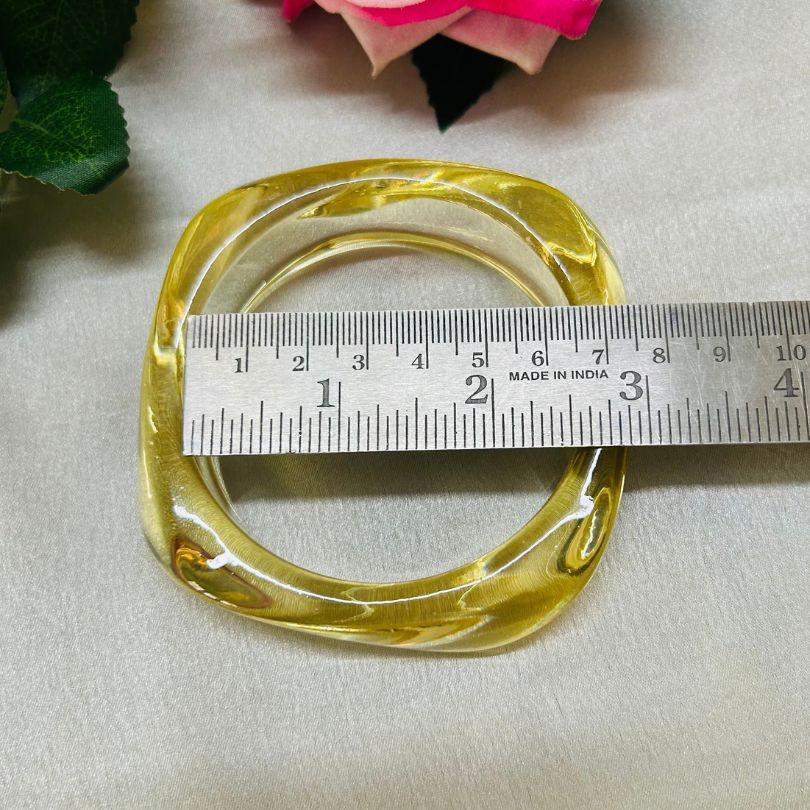 Yellow Clear Transparent Resin Bangles
