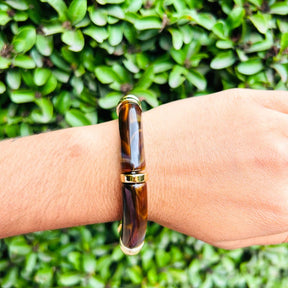 Vintage Acrylic Bracelet Set  -Brown, Turquoise And White