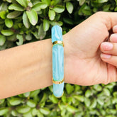 Vintage Acrylic Bracelet Set - Brown, Off-White and Turquoise