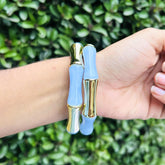 Retro Chic Bracelet Set - Ivory, Baby Pink and Baby Blue