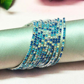 Stretchable Navy Blue & Turquoise Bracelet
