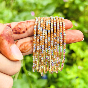 Stretchable Honey Sparkel Gold- Plated Bracelet - Pack of 12