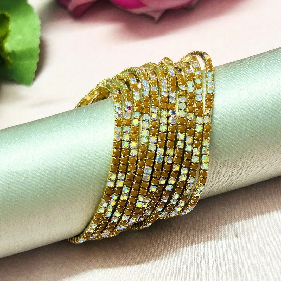 Stretchable Honey Sparkel Gold- Plated Bracelet - Pack of 12