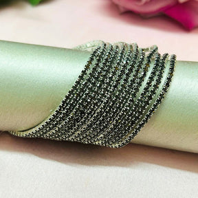 Stretchable Grey Silver - Plated Bracelet - Pack of 12