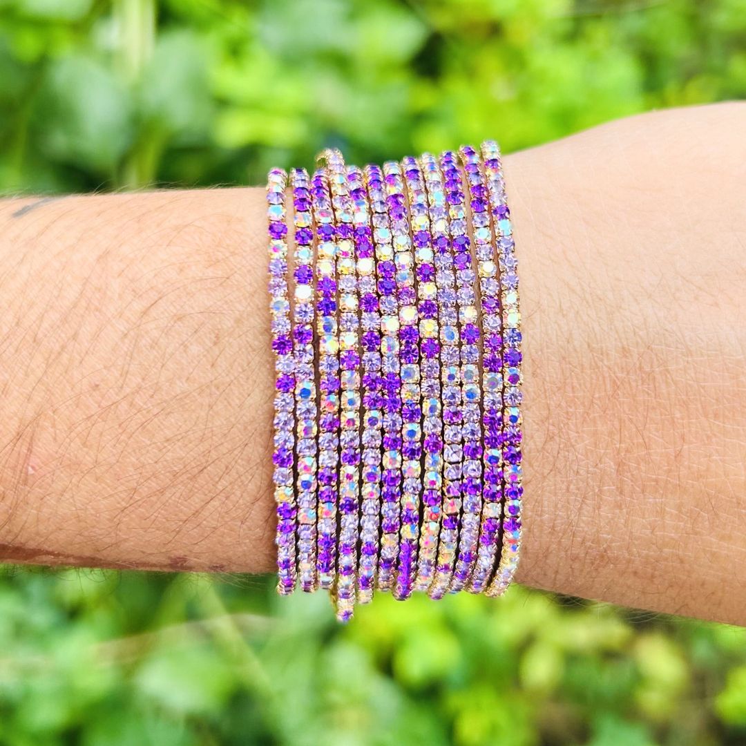 Stretchable Iris Moonlight Gold- Plated Bracelet - Pack of 12