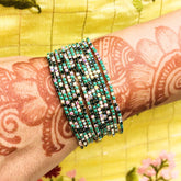 Stretchable Multi Green Bracelet - Pack of 12
