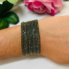 Stretchable Green Bracelet - Pack of 12