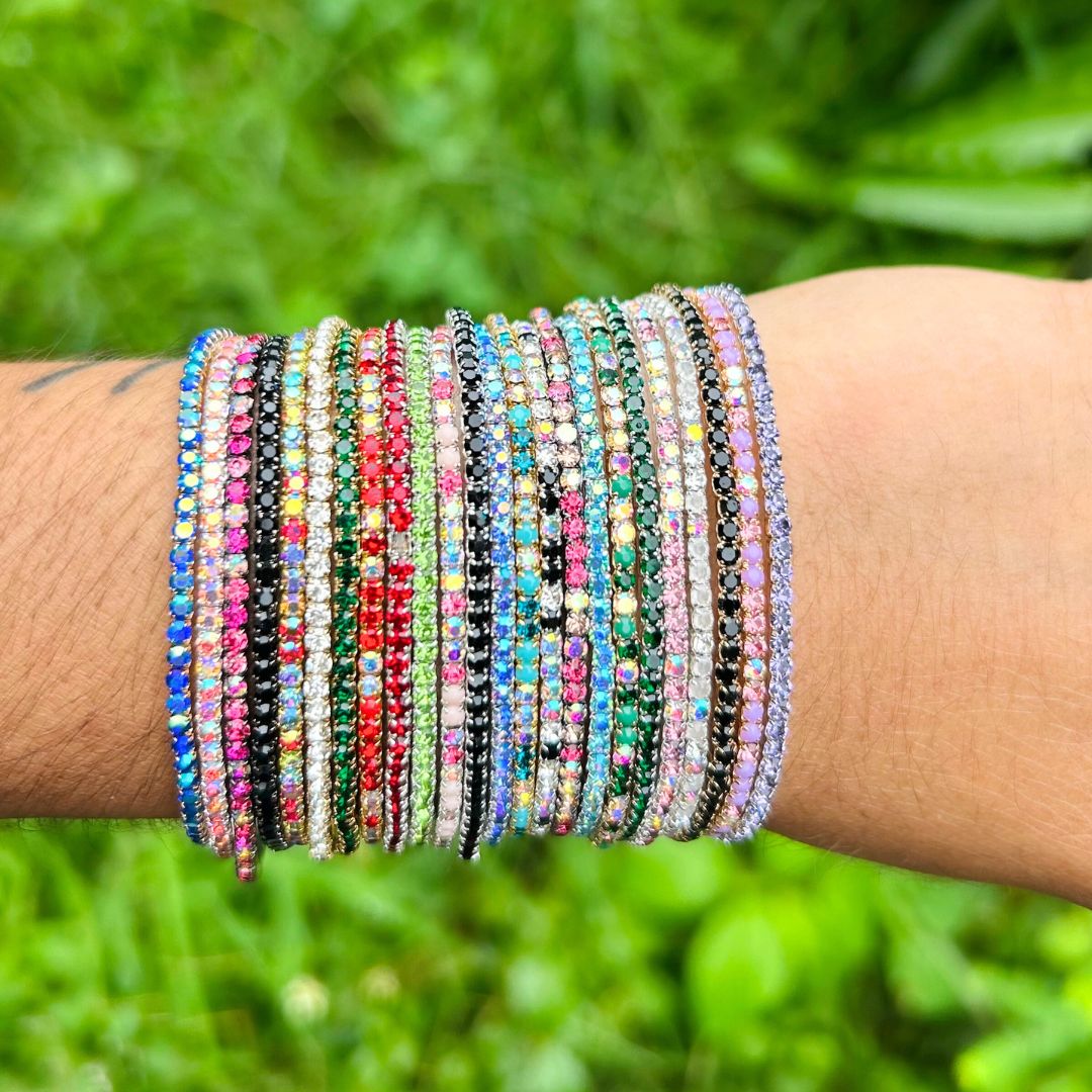Stretchable Multicolour - Plated Bracelet - Pack of 24