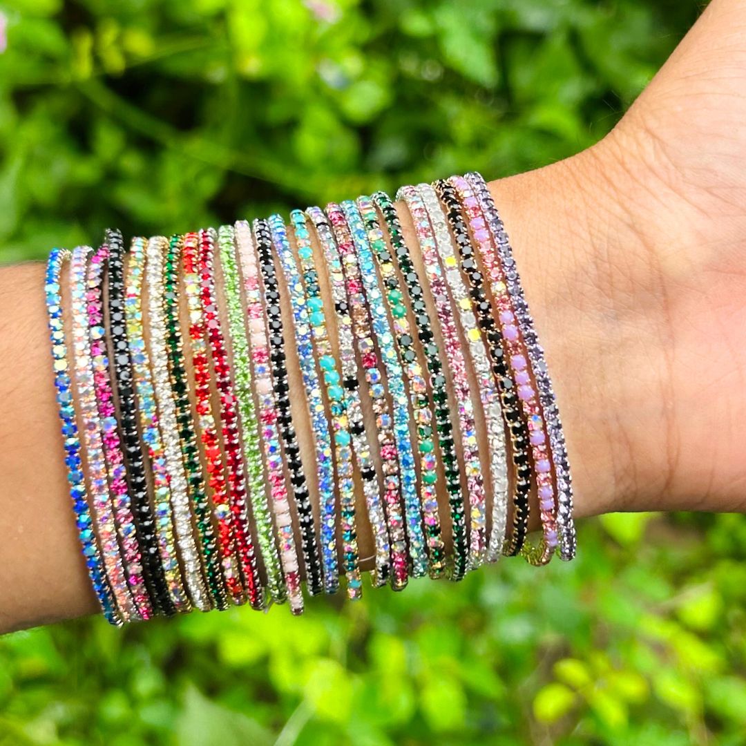 Stretchable Multicolour - Plated Bracelet - Pack of 24
