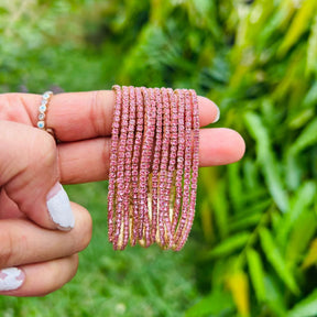 Stretchable Rose Gold Pink  -  Plated Bracelet - Pack of 12