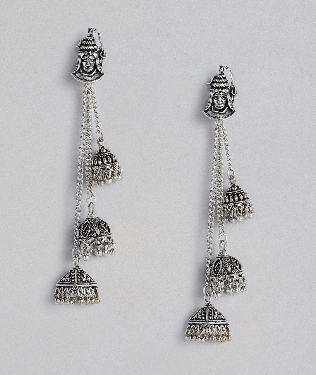 Flipkart.com - Buy Nityakshi Kashmiri / Afghani Triple Layer Big Jhumka  Women's Girl's Oxidized German Silver Tunnel Earring, Drops & Danglers,  Huggie Earring, Chandbali Earring, Jhumki Earring, Tassel Earring Online at  Best