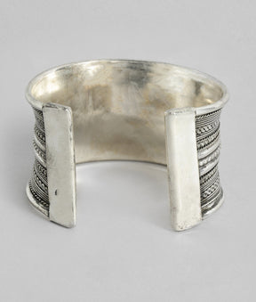 LAIDA Oxidised Silver-Plated Cuff Bracelet