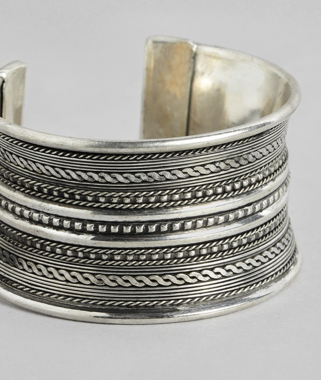 LAIDA Oxidised Silver-Plated Cuff Bracelet