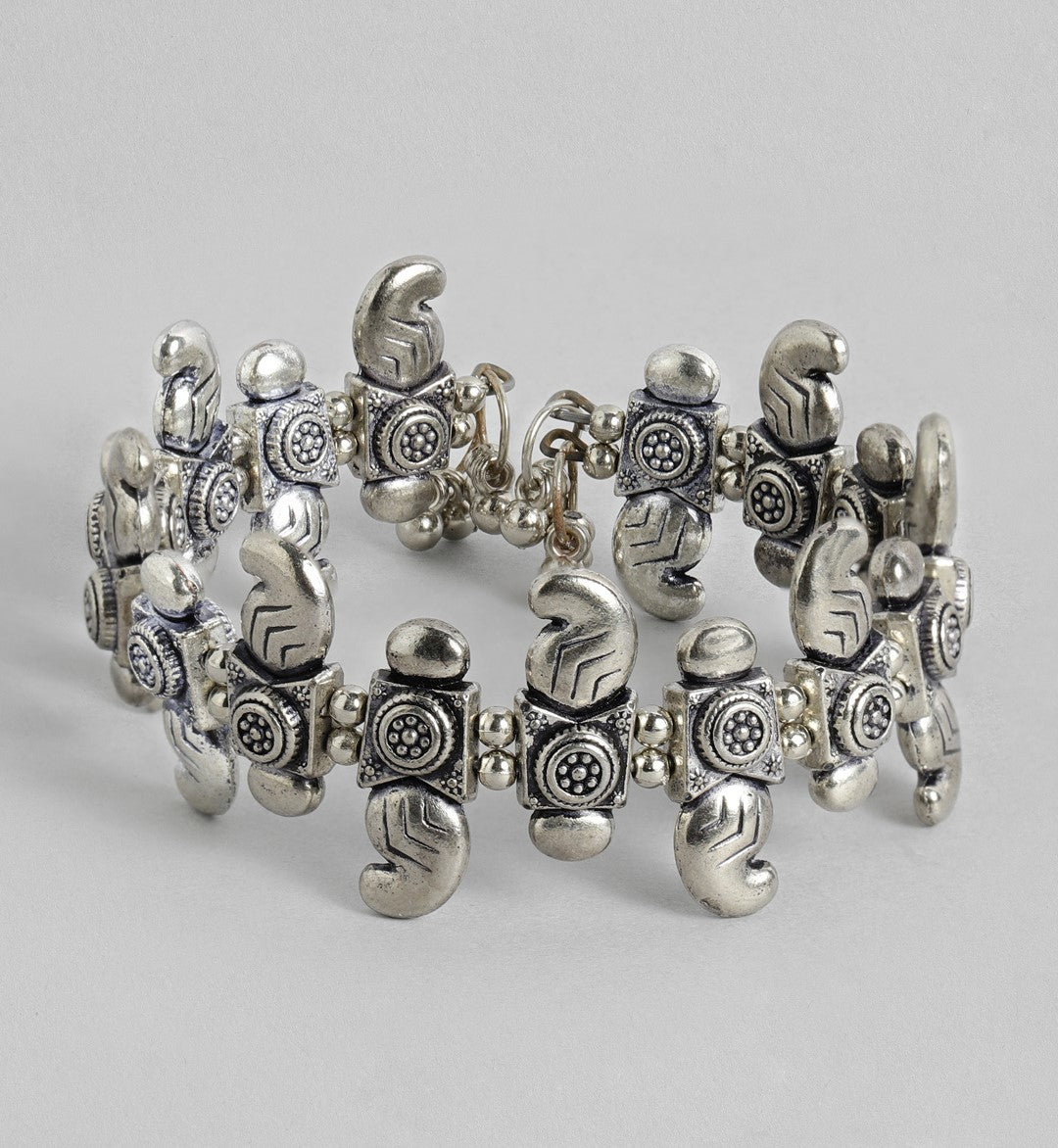 LAIDA Women Oxidised Silver-Plated Bracelet