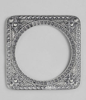 Laida Set of 2 Silver-Plated Oxidised Square Bangles