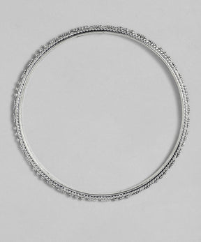 Laida Set of 8 German Silver Silver-Plated Oxidised Bangles