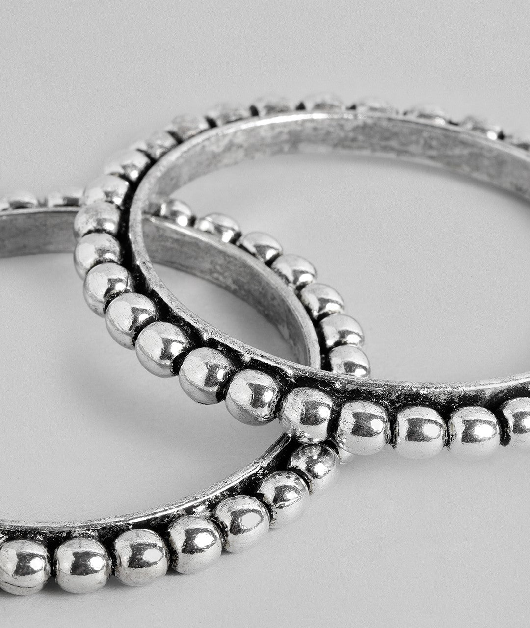 Laida Set of 2 Silver-Plated Oxidised Bangles