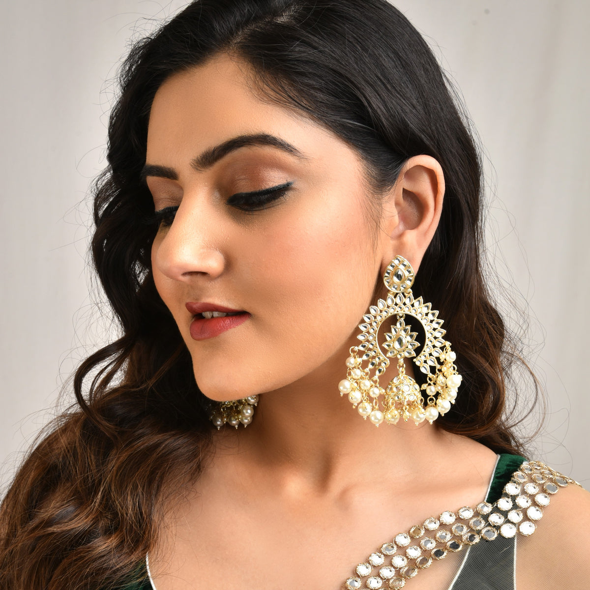 Laida Gold Plated Chandballis with Jhumka