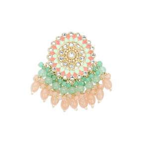 Laida Pink and Green Stud Earrings