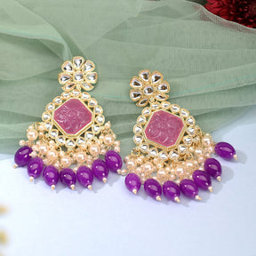 Gold Plated Purple Royal Earrings