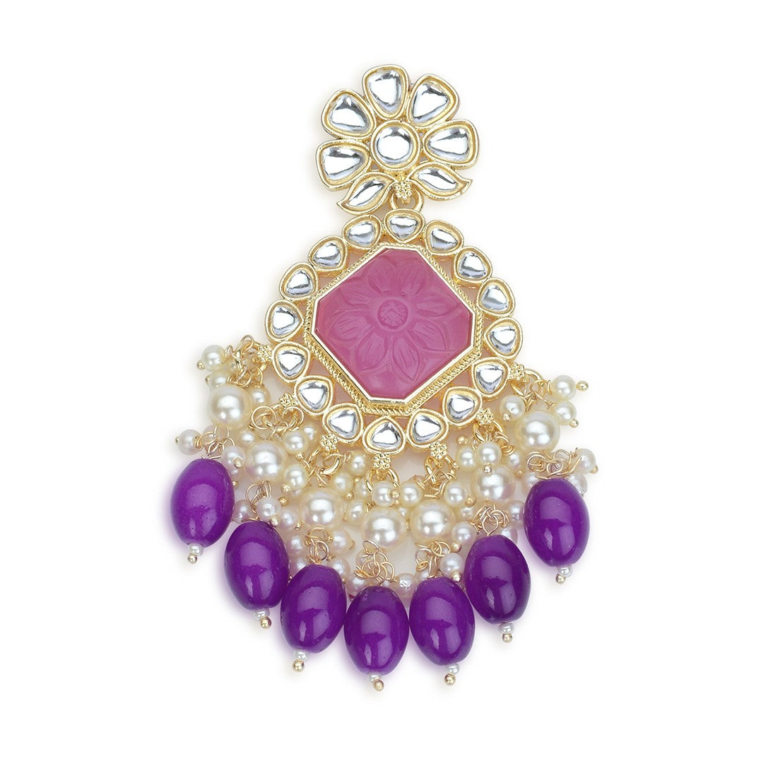 Gold Plated Purple Royal Earrings