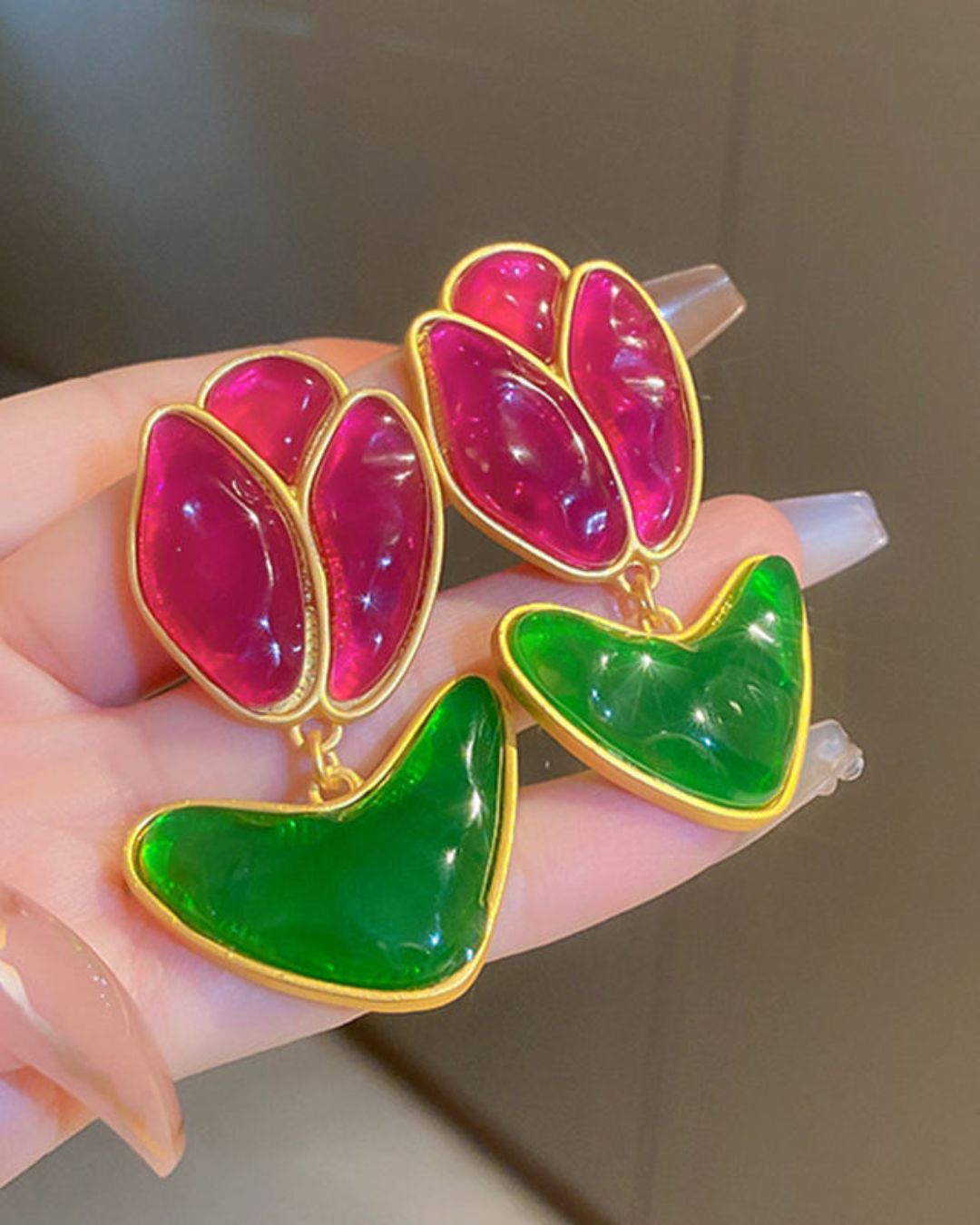 Premium Tulip Flower Earrings