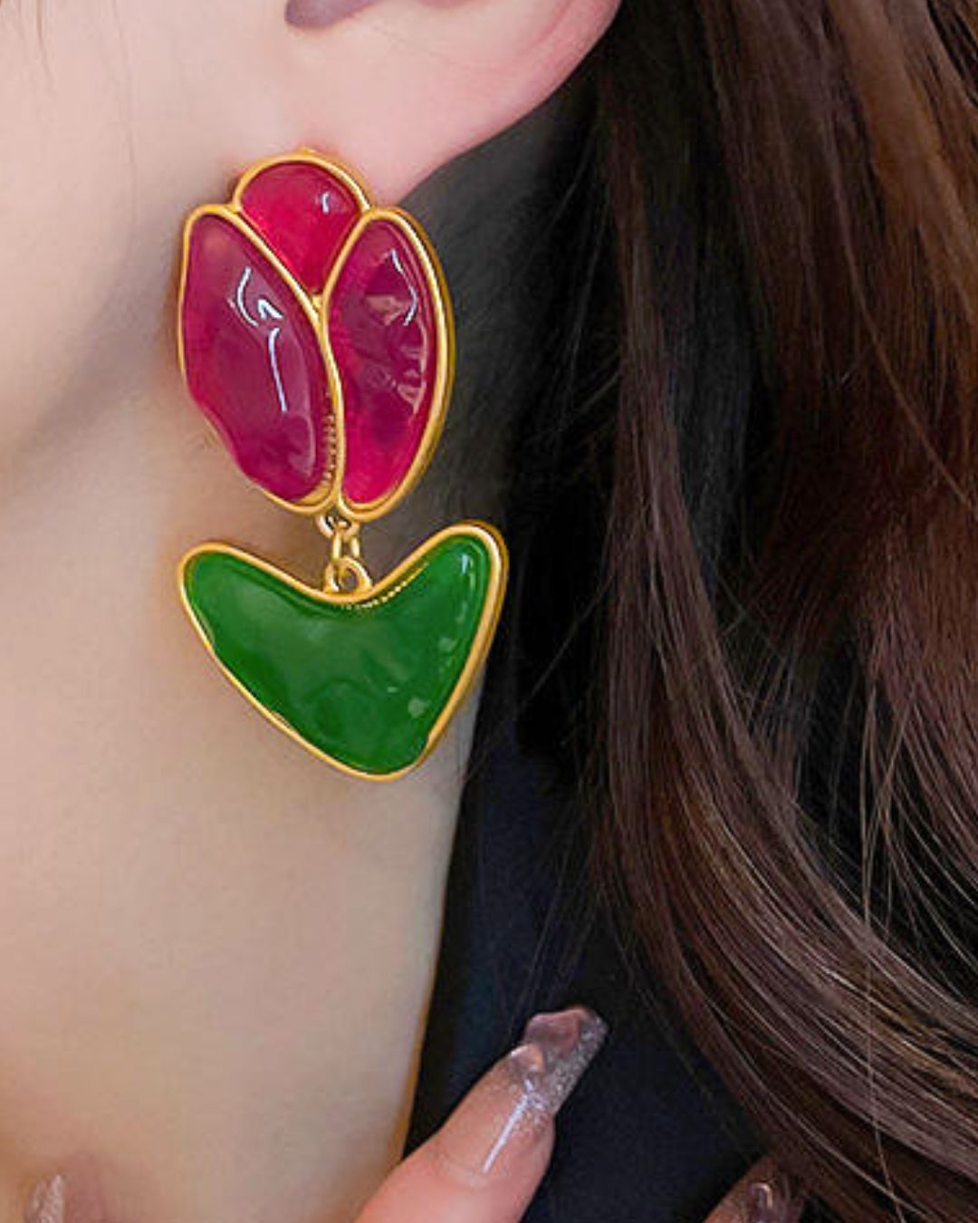 Premium Tulip Flower Earrings