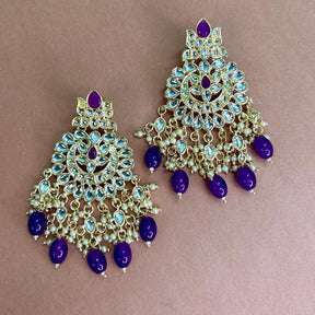 Deetya Purple Kundan Set