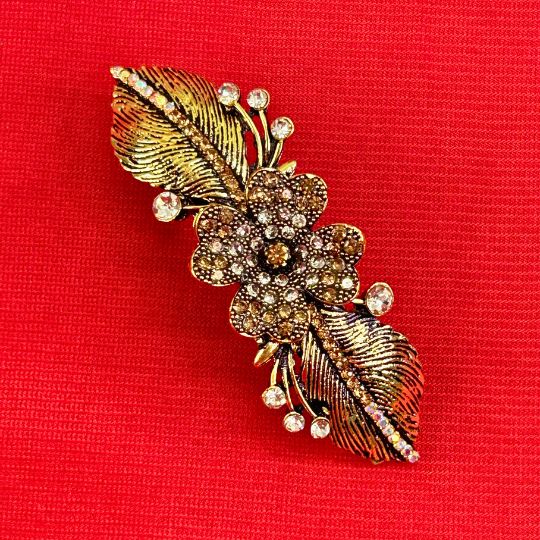 Antique Golden Leaf French Barrette