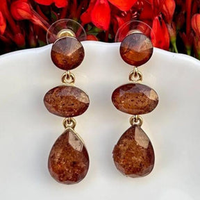 Brown Gemstone Earrings