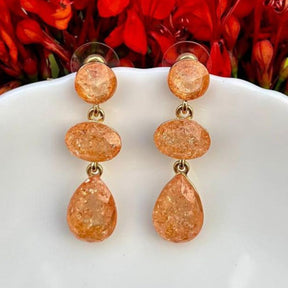 Orange Gemstone Earrings